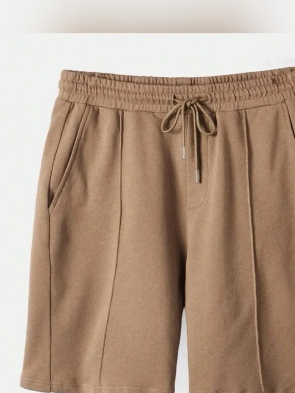 SHEIN Casual Drawstring Knit Shorts in Camel